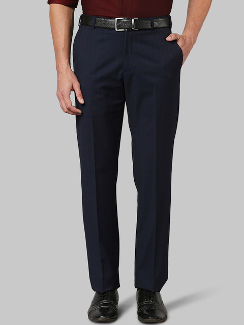 

Park Avenue Men Navy Blue formal Trousers