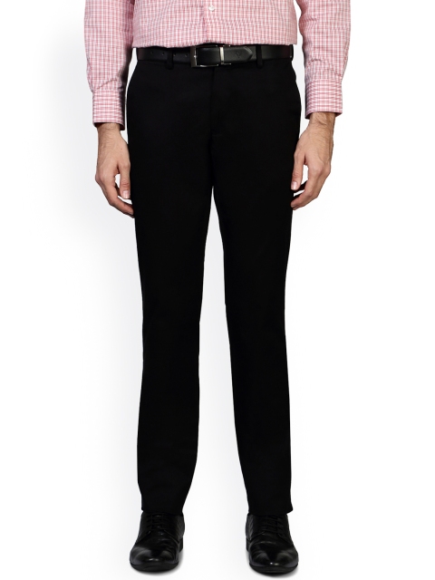 

Van Heusen Men Black Slim Fit Solid Formal Trousers