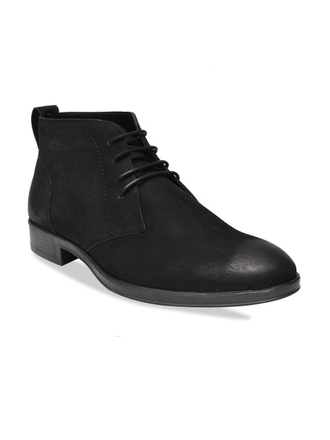 

Killer Men Black Leather Solid Boots