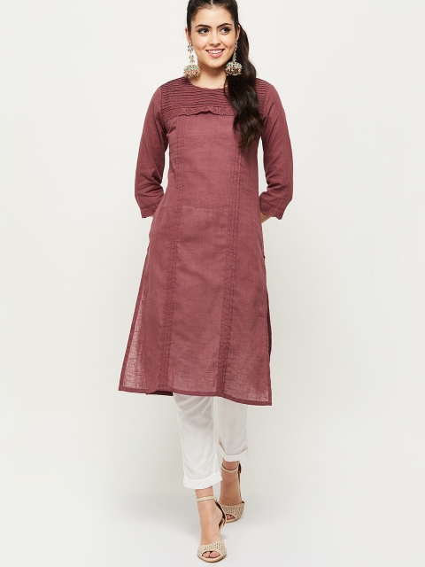 

max Women Pink Thread Work Kurta