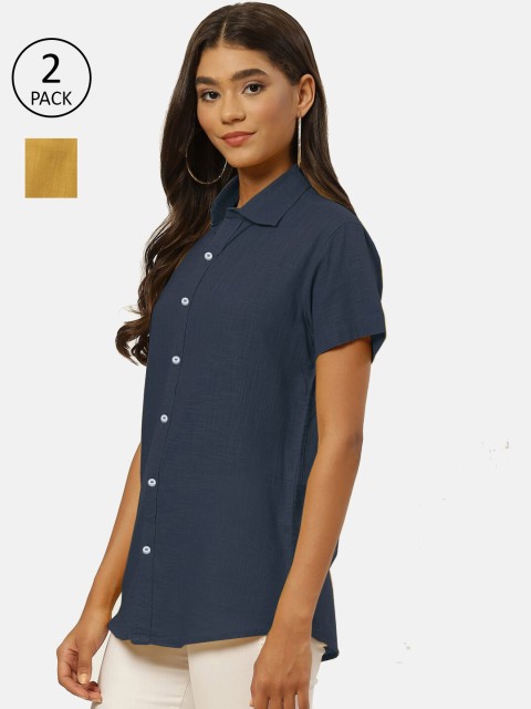 

Molcha Women Grey Comfort Semiformal Shirt