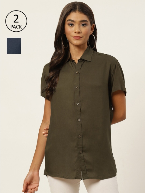 

Molcha Women Grey Comfort Semiformal Shirt