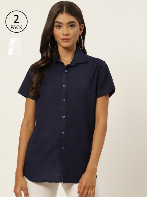 

Molcha Women White Comfort Semiformal Shirt