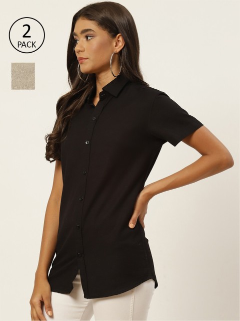 

Molcha Women Black Comfort Semiformal Shirt