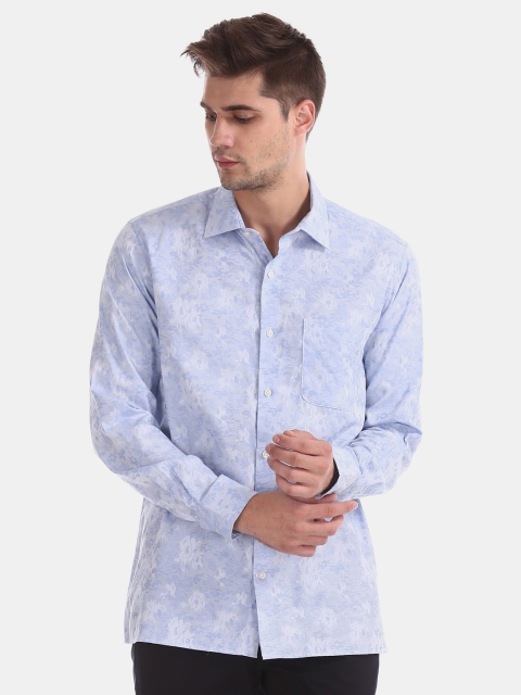 

AD By Arvind Men Blue Floral Printed Casual Shirt