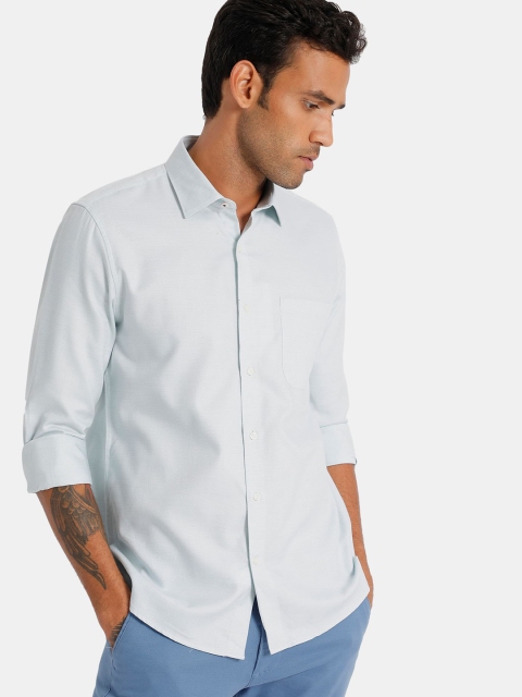 

AD By Arvind Men Blue Slim Fit Pure Cotton Casual Shirt