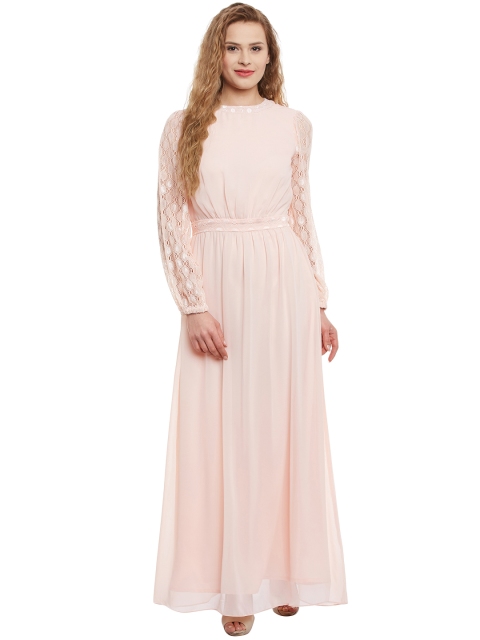 

Athena Women Pink Solid Maxi Dress