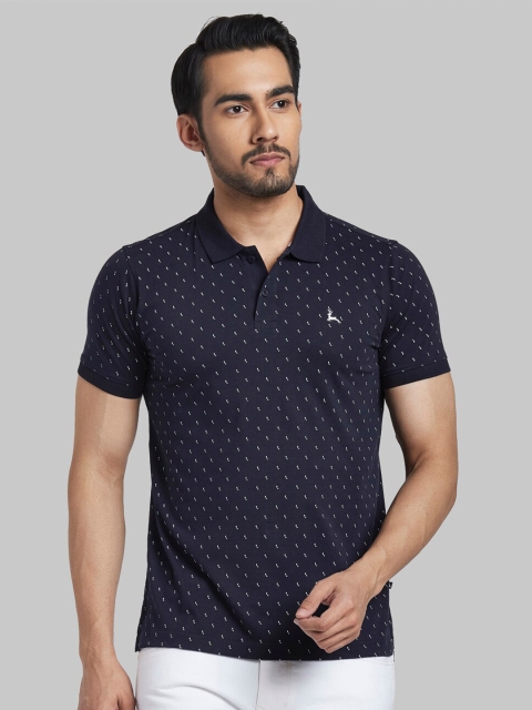 

Parx Men Blue Polo Collar T-shirt