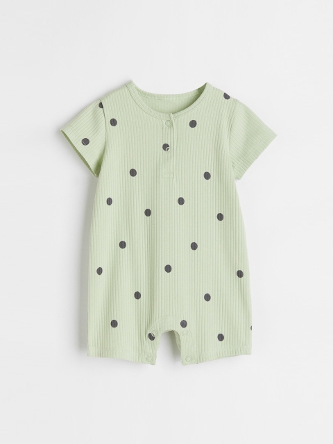 

H&M Boys Green Short-sleeved cotton bodysuit