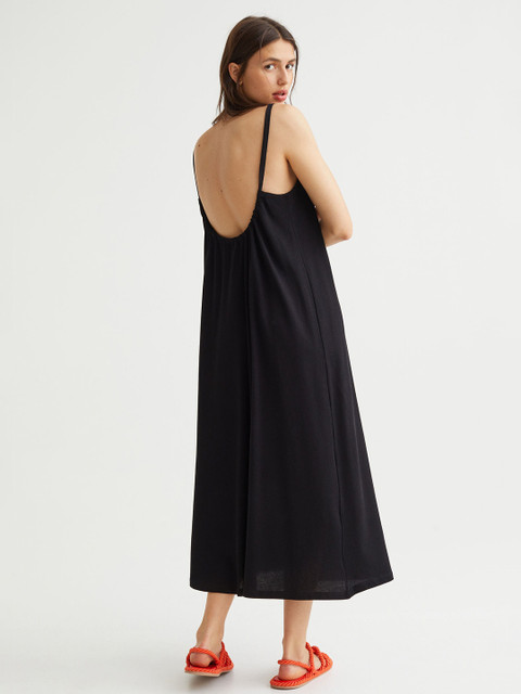 

H&M Women Black Cotton Jersey Dress