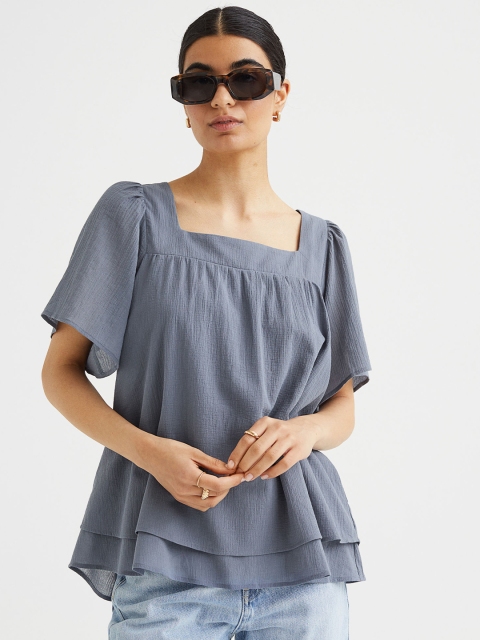 

H&M Blue MAMA Cotton Nursing Blouse