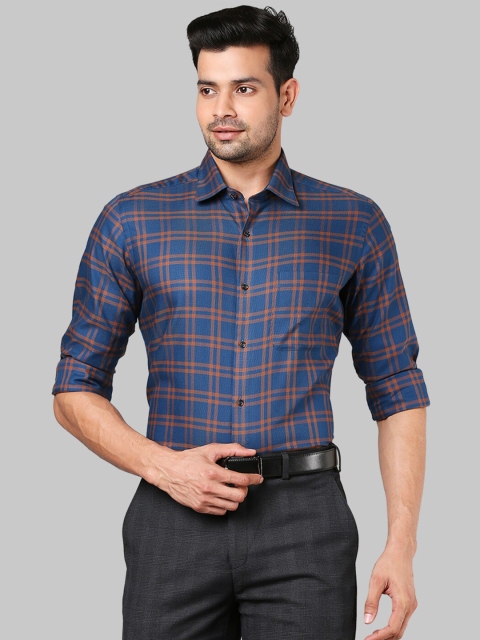

Raymond Men Blue Checked Formal Shirt