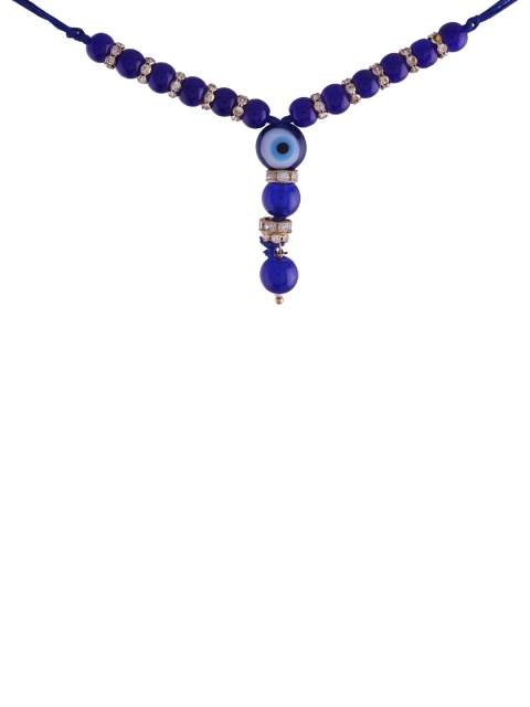 

I Jewels Blue Evil Eye Beaded Lumba Rakhi