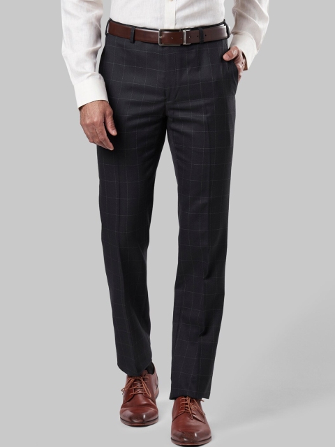 

Raymond Men Grey Solid Slim-Fit Trousers
