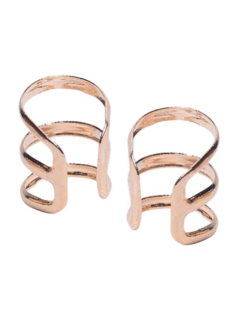 

FemNmas Gold-Toned Quirky Studs Earrings
