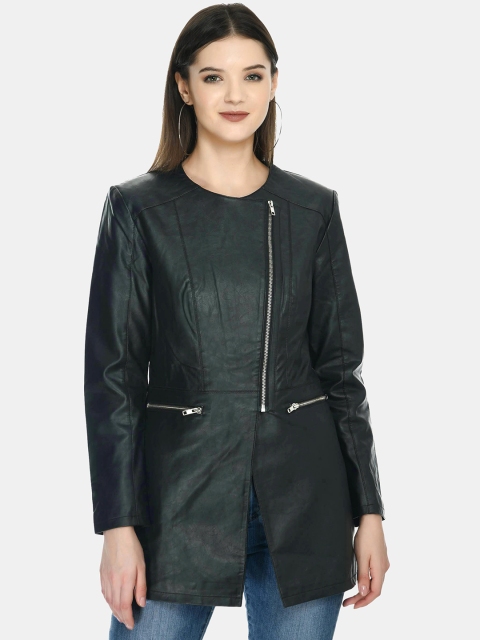 

TBOJ Women Black Lightweight Longline Outdoor Biker Jacket