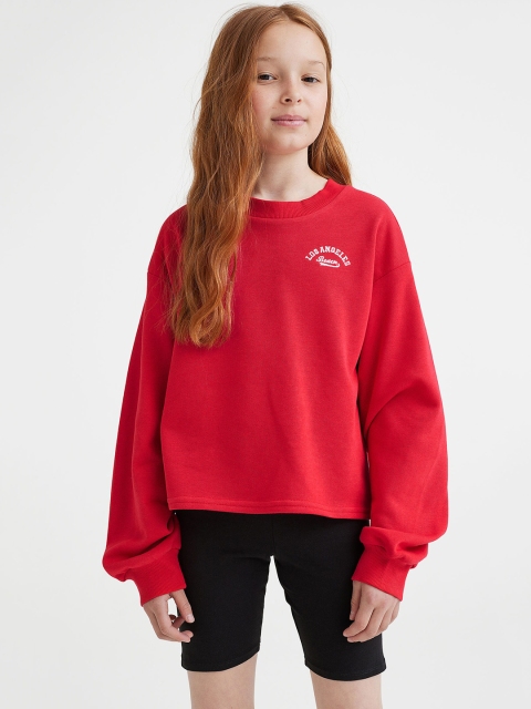 

H&M Girls Red & Black 2-Piece Sweatshirt & Cycling Shorts Set