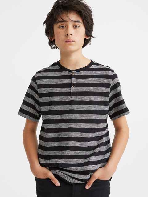 

H&M Boys Black 3-Pack Henley Tops
