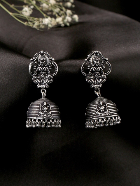 

kashwini Silver-Toned Contemporary Jhumkas Earrings