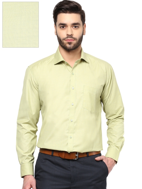 

DENNISON Men Lime Green Comfort Fit Solid Formal Shirt