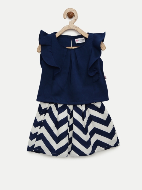 

Peppermint Girls Navy & White Clothing Set, Navy blue
