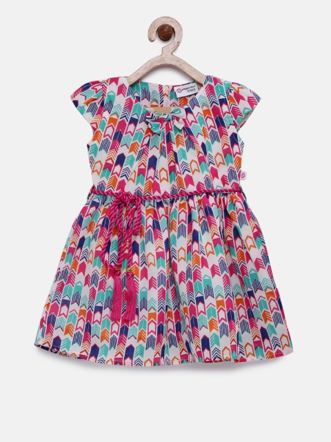 

Peppermint Girls Multicoloured Printed Fit and Flare Dress, Multi