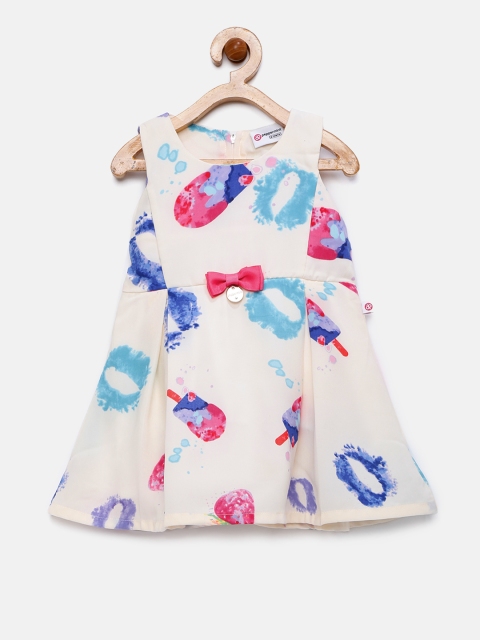 

Peppermint Girls Off-White Printed Fit and Flare Dress