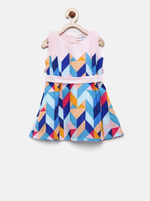 

Peppermint Girls Multicoloured Printed Fit and Flare Dress, Multi