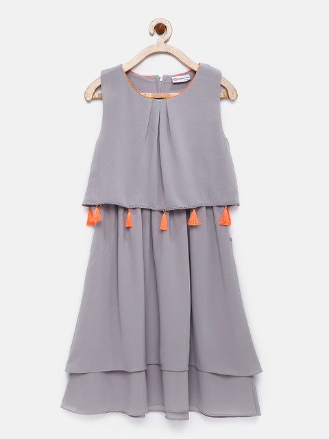 

Peppermint Girls Grey Fit and Flare Dress
