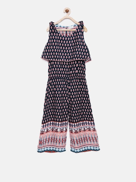

Peppermint Girls Navy Printed Jumpsuit, Navy blue