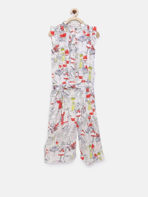 

Peppermint Girls Off-White Printed Jumpsuit