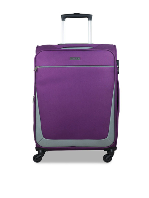 

CARRIALL Purple & Grey Solid Soft Sided Trolley Bag