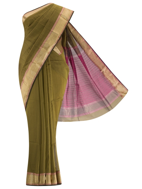 

Nalli Next Green & Magenta Striped Silk Cotton Saree