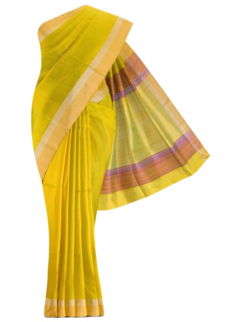 

Nalli Next Yellow & Pink Zari Silk Blend Saree
