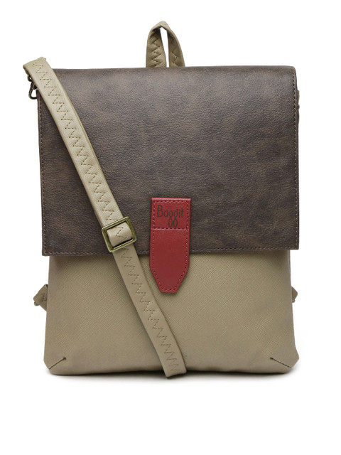

Baggit Coffee Brown Colourblocked Convertible Sling Bag
