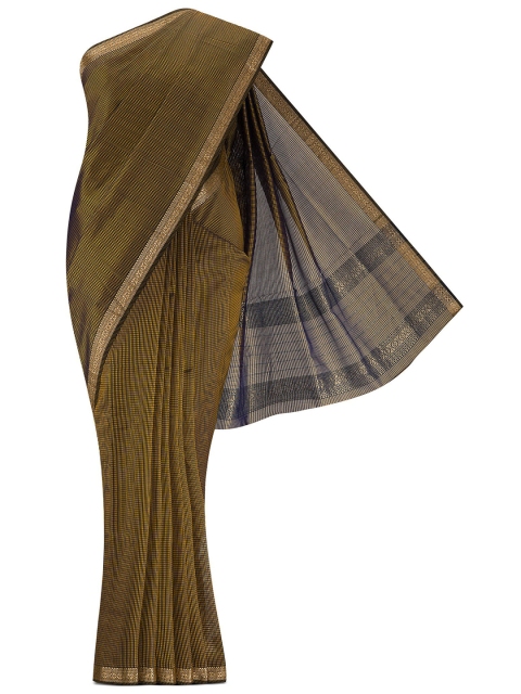 

Nalli Next Green & Black Checked Zari Silk Cotton Maheshwari Saree