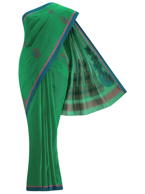 

Nalli Next Green Ethnic Motifs Pure Cotton Saree