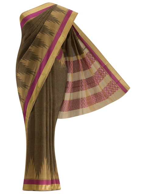 

Nalli Next Women Beige & Purple Pure Cotton Saree