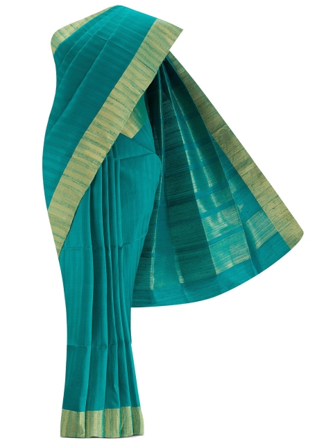 

Nalli Next Green & Gold-Toned Zari Silk Blend Saree