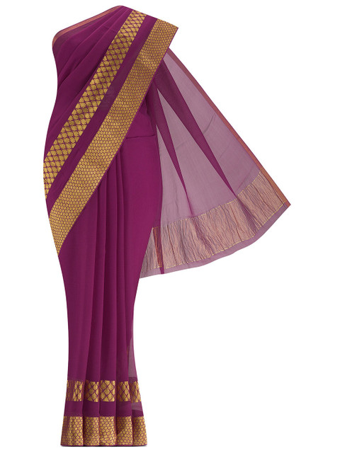 

Nalli Next Magenta & Gold-Toned Zari Saree