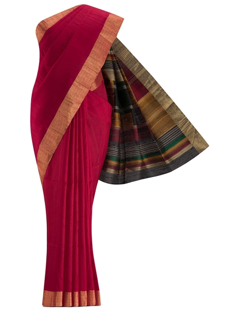 

Nalli Next Coral & Gold-Toned Zari Saree, Maroon