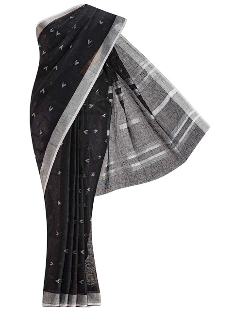

Nalli Next Black Woven Design Linen Saree