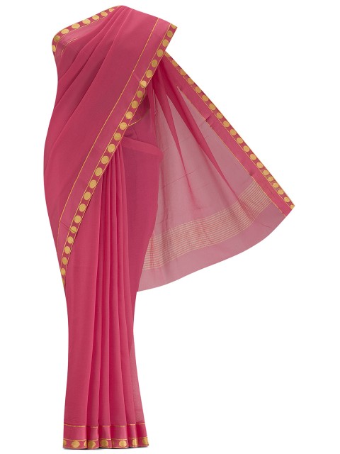 

Nalli Next Pink & Gold-Toned Zari Saree