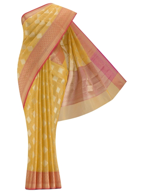 

Nalli Next Yellow & Pink Zari Pure Cotton Saree