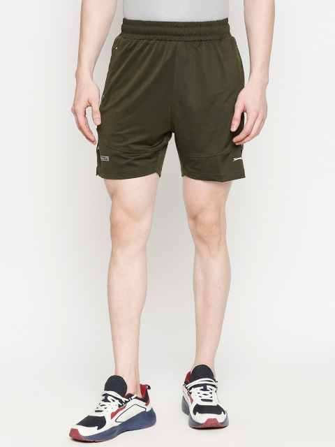 

Black Panther Men Olive Green Solid Running Sports Shorts