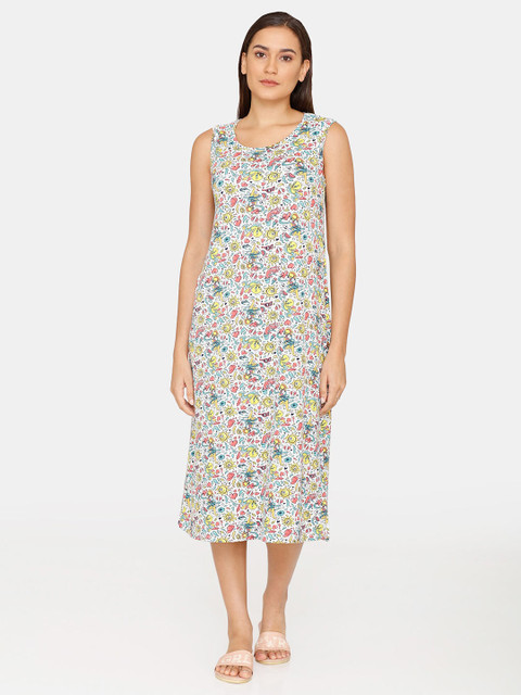 

Zivame White Printed Nightdress
