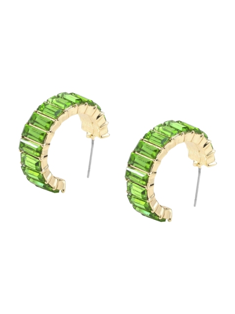 

FemNmas Green Quirky Half Hoop Earrings