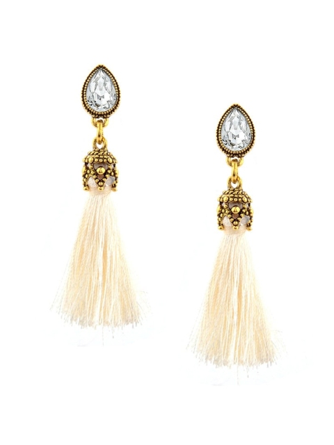 

FemNmas White Quirky Drop Earrings