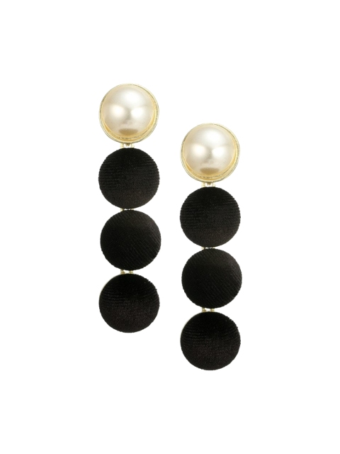 

FemNmas Black Quirky Drop Earrings