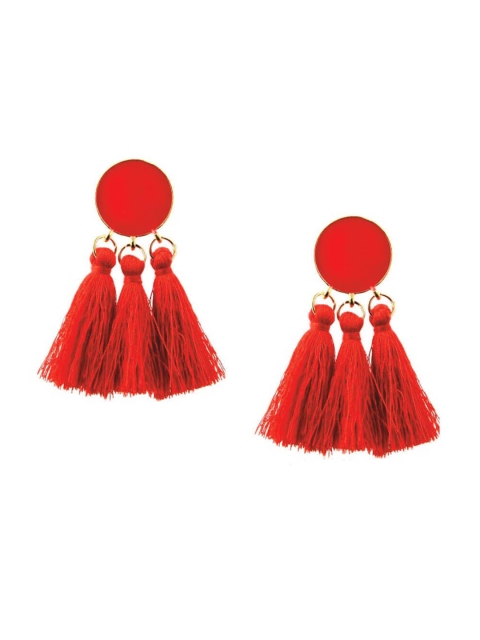 

FemNmas Red Quirky Drop Earrings